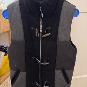 Black and Gray Sleeveless Vest
